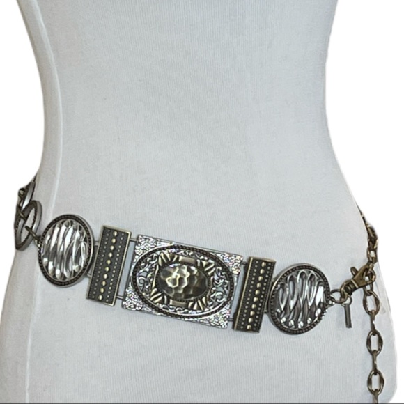CHICO’S ADJUSTABLE METAL STATEMENT BELT **NWOT** - Picture 5 of 9